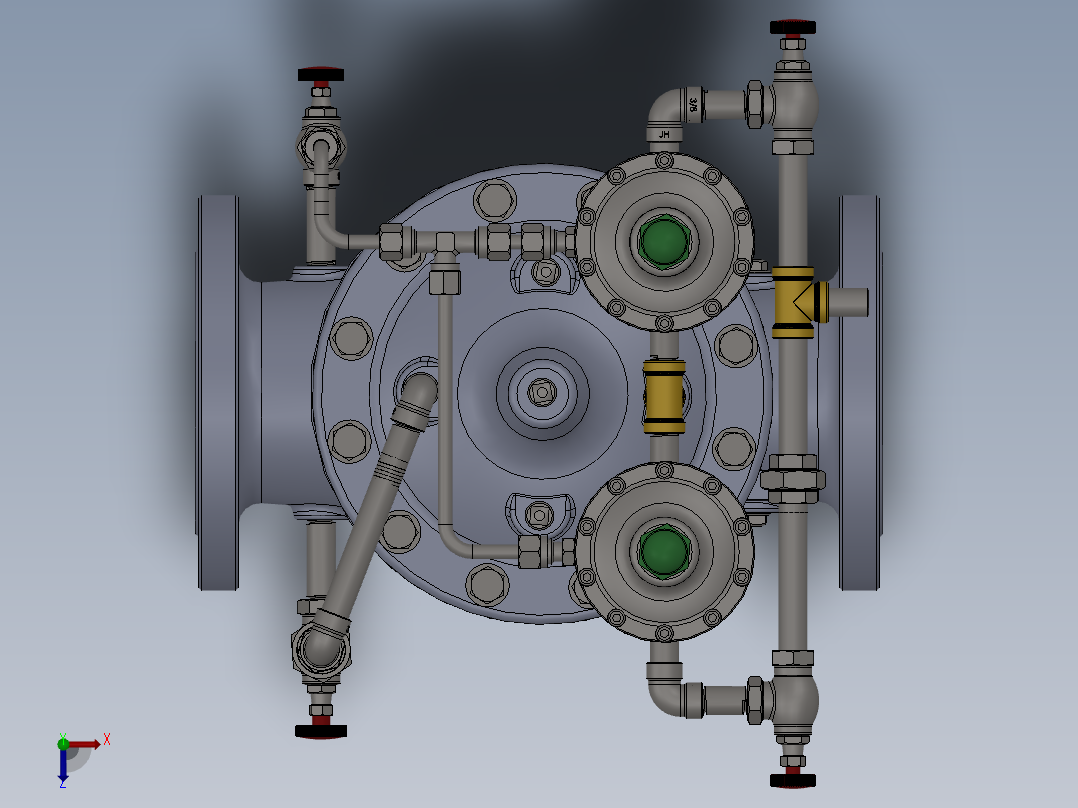 水力控制阀-水锤预防阀俯视图