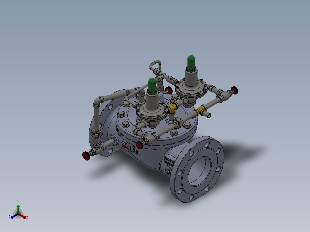 水力控制阀-水锤预防阀正等轴测图