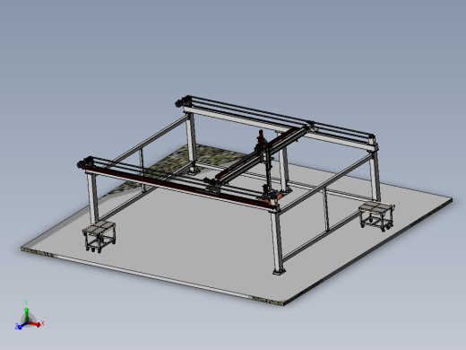 超大型龙门机械手三轴同步带型龙门桁架机械手3d图纸