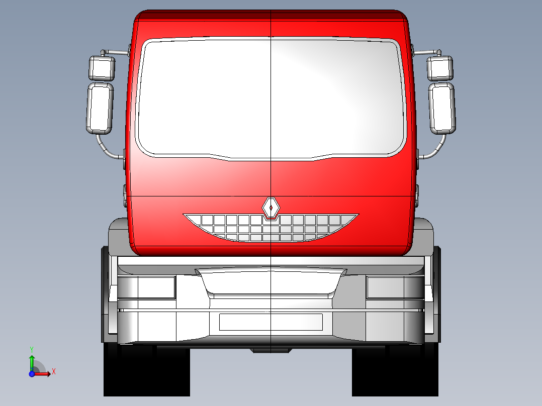 solidworks2010货运卡车底盘前视图