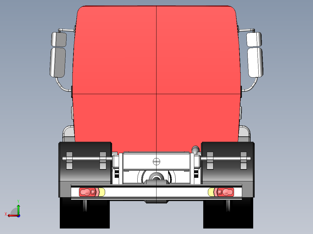 solidworks2010货运卡车底盘后视图