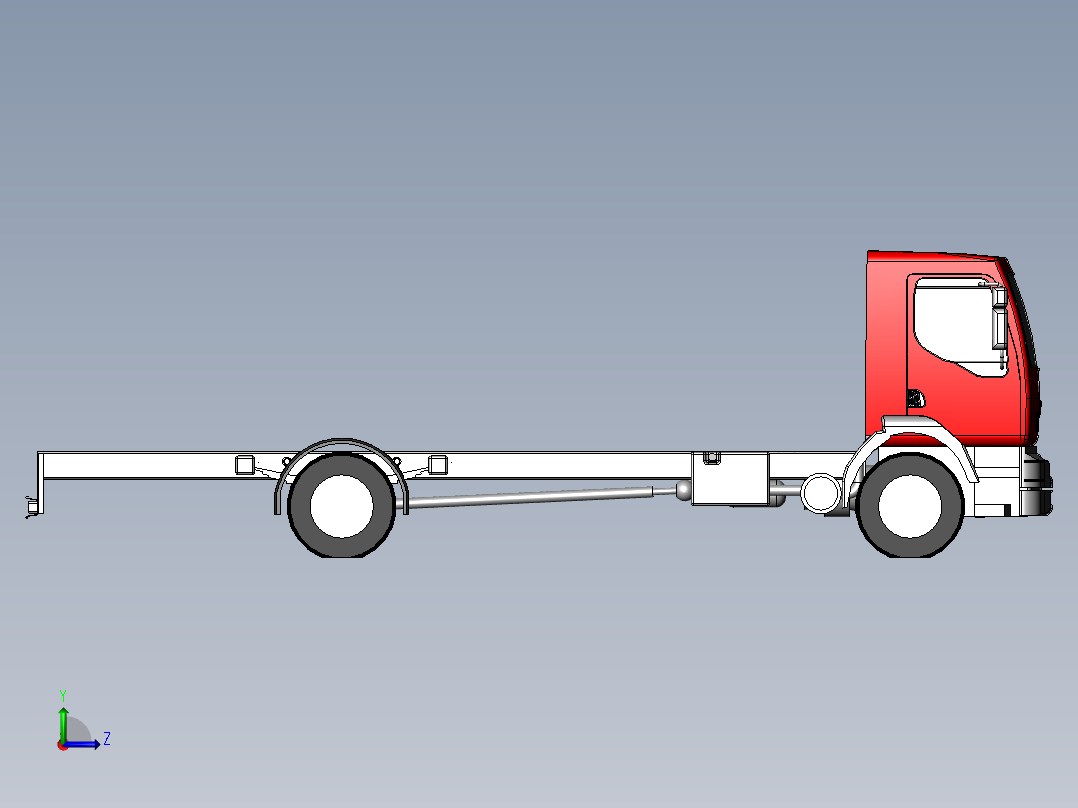 solidworks2010货运卡车底盘左视图