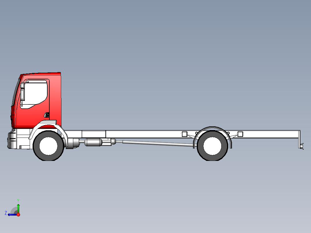 solidworks2010货运卡车底盘右视图