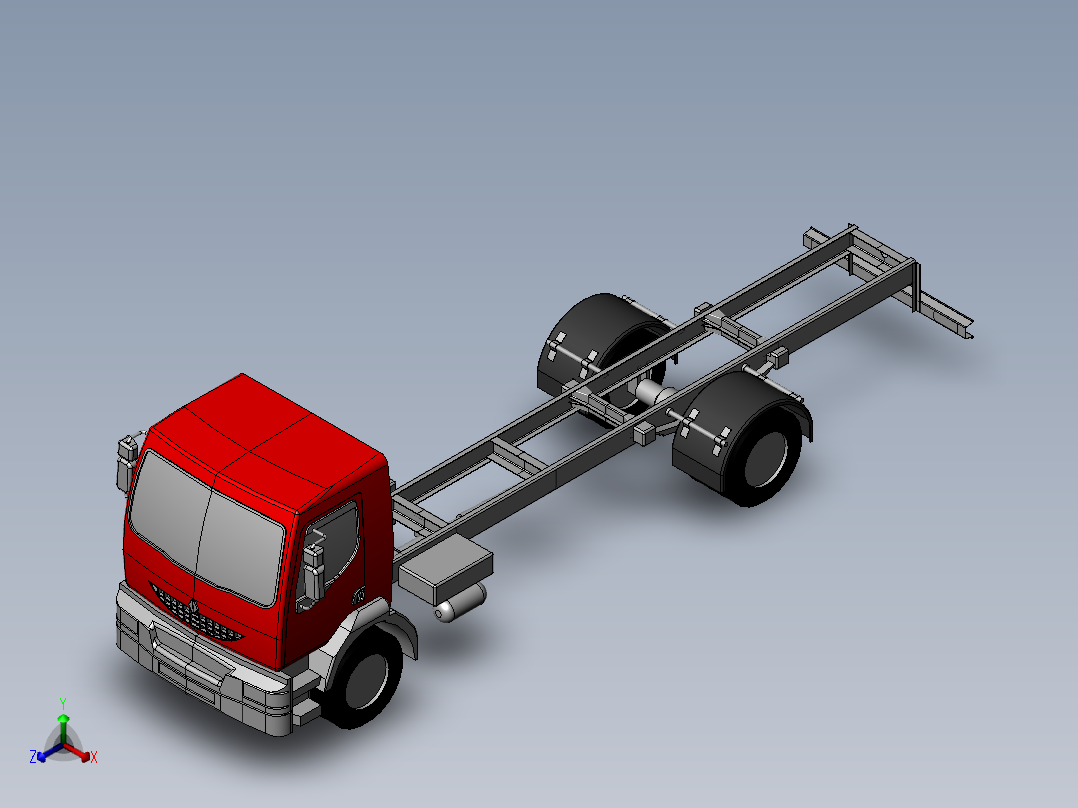 solidworks2010货运卡车底盘正等轴测图