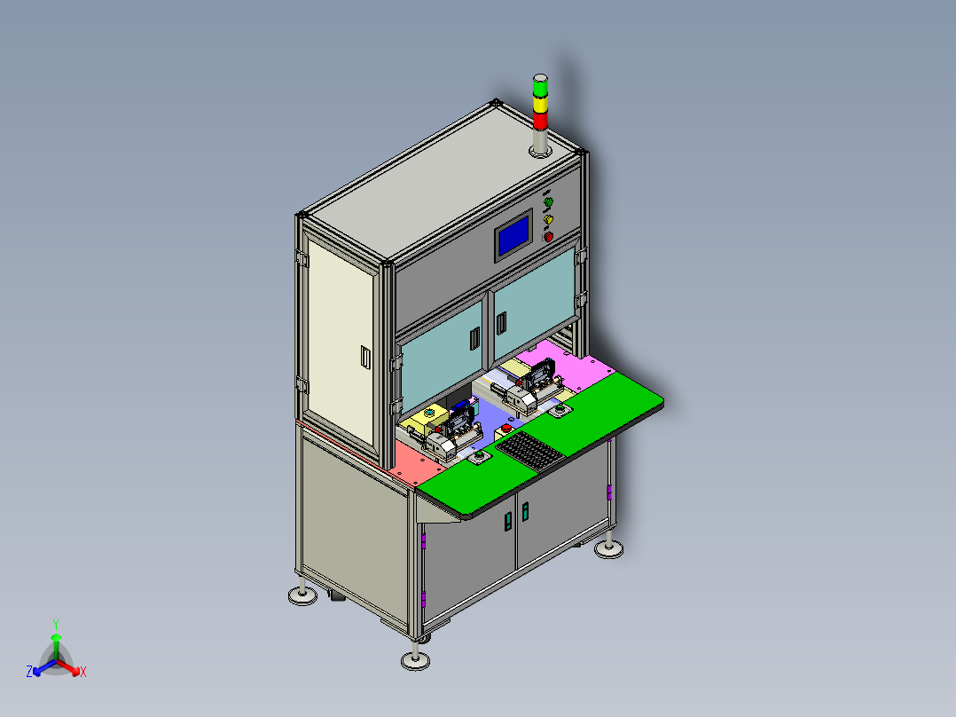 A7_双工位手机外壳抛光机正等轴测图