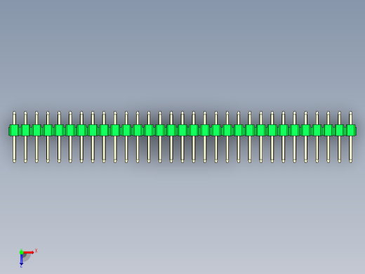 彩色公头100mil（2.54mm）系列-DS1021_green_2x31p_100mil_Type1_rev1.0俯视缩略图