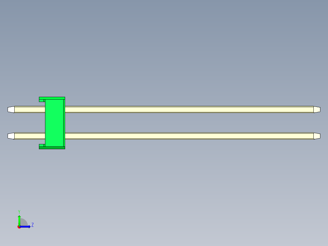 彩色公头100mil（2.54mm）系列-DS1021_green_2x11p_100mil_Type43_rev1.0左视图