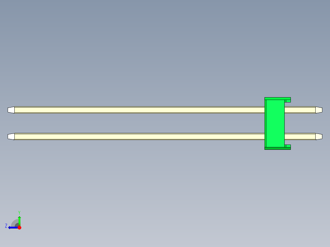 彩色公头100mil（2.54mm）系列-DS1021_green_2x11p_100mil_Type43_rev1.0右视图