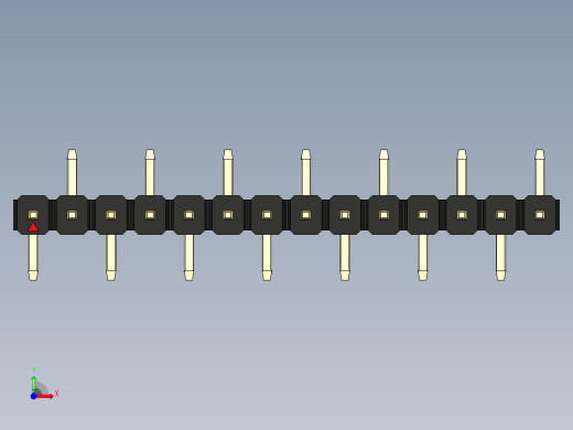 彩色公排针 100mil 2.54mm 系列-DS1022_black_14p_100mil_Type_SMT_R2_rev1.0前视缩略图