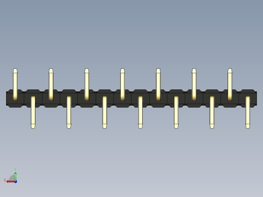 彩色公排针 100mil 2.54mm 系列-DS1022_black_14p_100mil_Type_SMT_R2_rev1.0后视缩略图