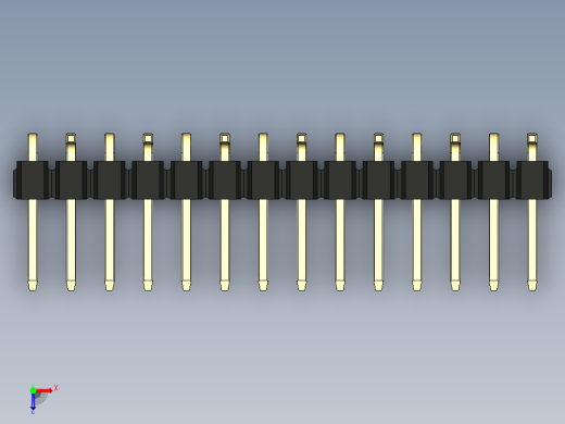 彩色公排针 100mil 2.54mm 系列-DS1022_black_14p_100mil_Type_SMT_R2_rev1.0俯视缩略图