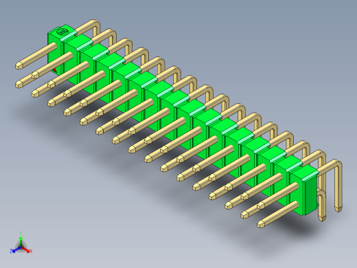 彩色公排针 100mil 2.54mm 系列-DS1022_green_2x16p_100mil_TypeD_rev1.0