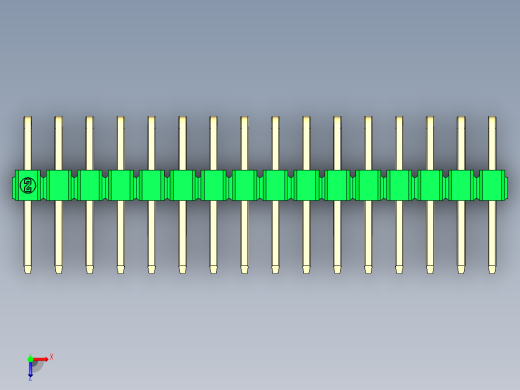 彩色公排针 100mil 2.54mm 系列-DS1022_green_2x16p_100mil_TypeD_rev1.0俯视缩略图