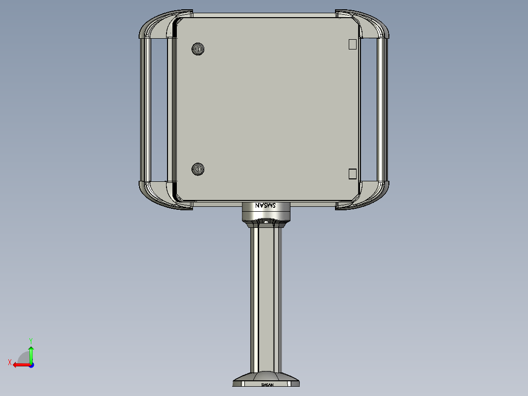 向下固定底座+箱体连接器+控制箱后视图