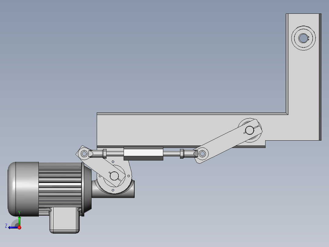 电动摆臂连杆快速往复搬运抓手右视图