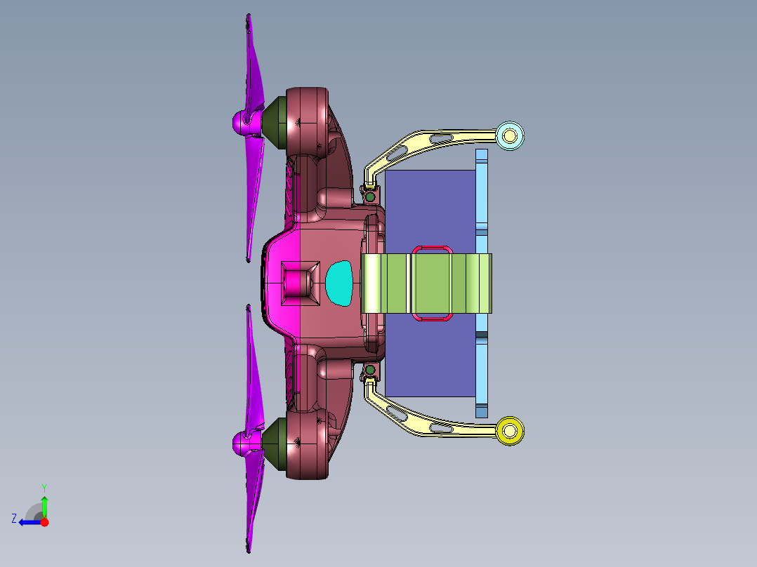 运送空降机器人飞行器右视图