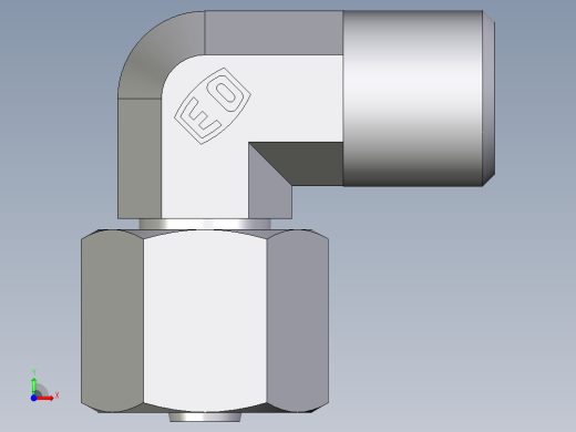 卡套式工业通用硬管接头EO_Swivel_nut_elbow_EW06SOMD71前视缩略图