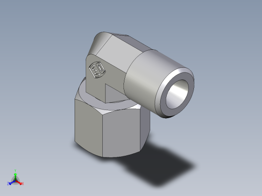 卡套式工业通用硬管接头EO_Swivel_nut_elbow_EW06SOMD71正等轴测缩略图