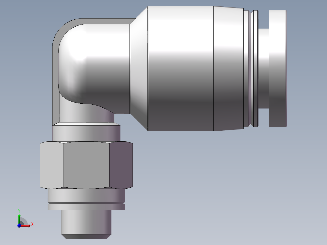 螺纹弯通APL6-M5（M5-6厘）前视图
