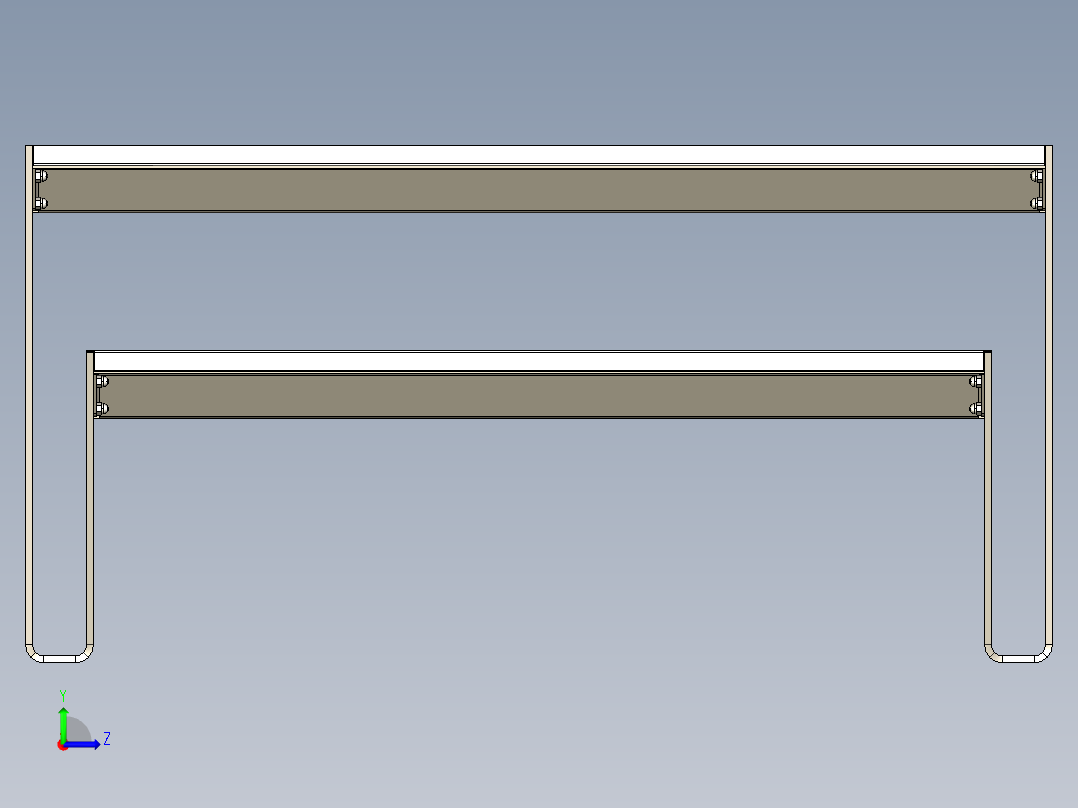 花园长椅左视图