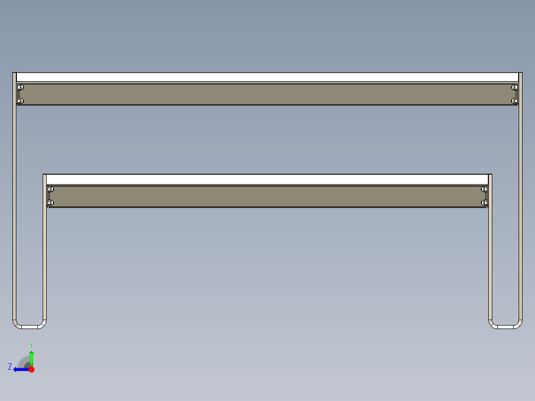 花园长椅右视图