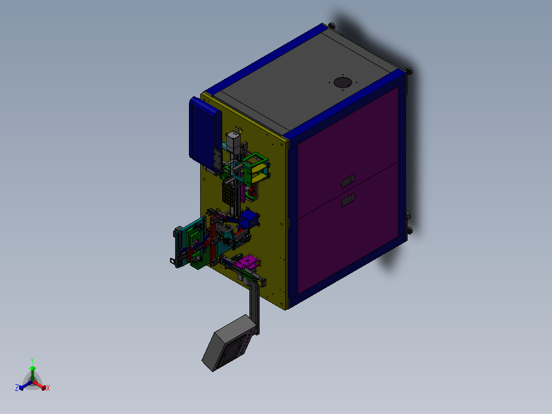 电气零件分选检查机正等轴测图