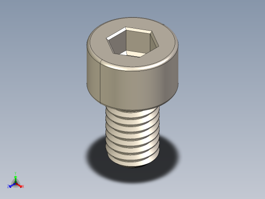 Screw_DIN_912_M5x8F_A2.STEP公制内六角螺钉