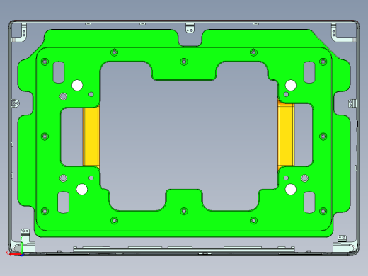 屏幕金属外壳铣废料落料CNC编程程序模型后视缩略图