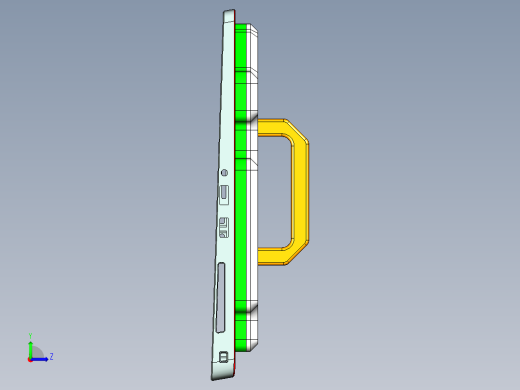屏幕金属外壳铣废料落料CNC编程程序模型左视缩略图