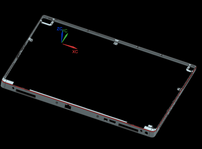 屏幕金属外壳铣废料落料CNC编程程序模型