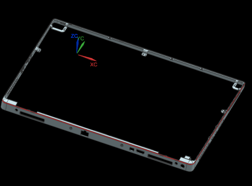屏幕金属外壳铣废料落料CNC编程程序模型缩略图