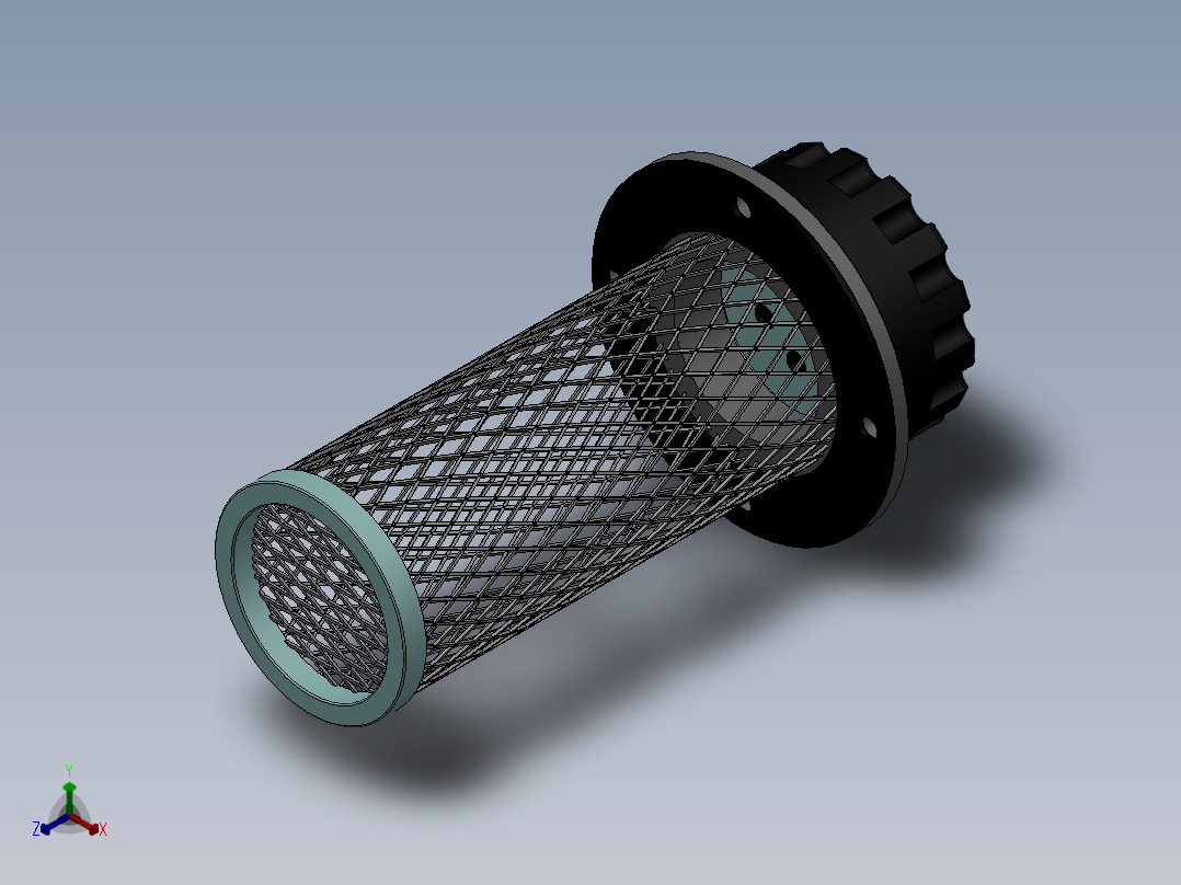 液压油箱加油口正等轴测图