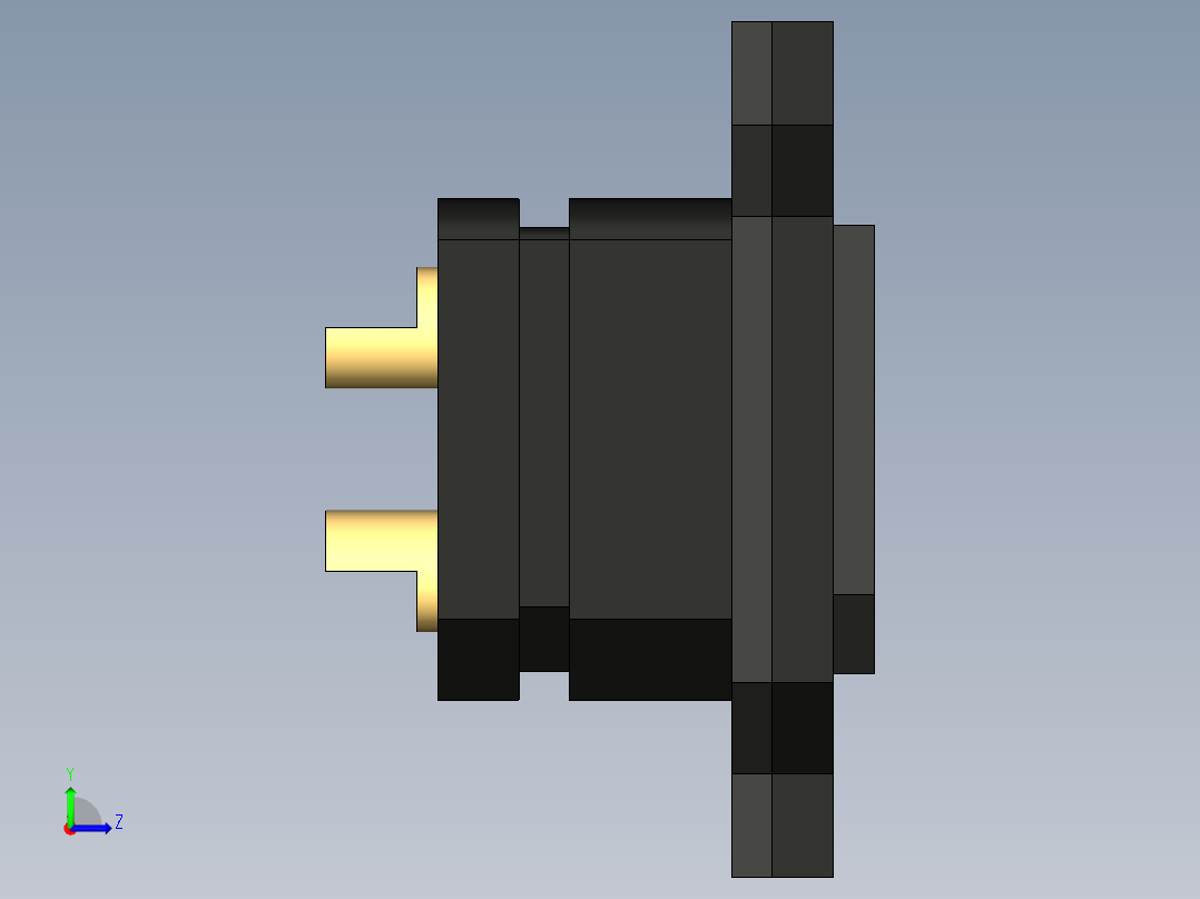 XT90E F插头连接器左视图