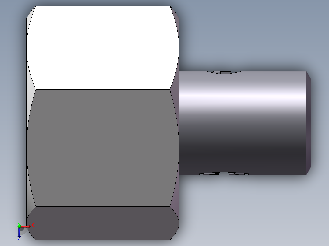 90度焊接接头、2WD-12X2.5俯视图