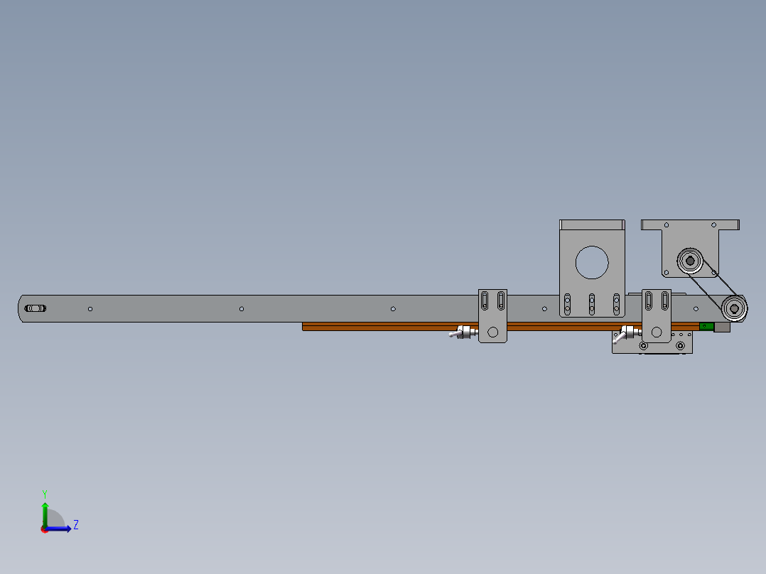 0.9米0.155米皮带机构左视图