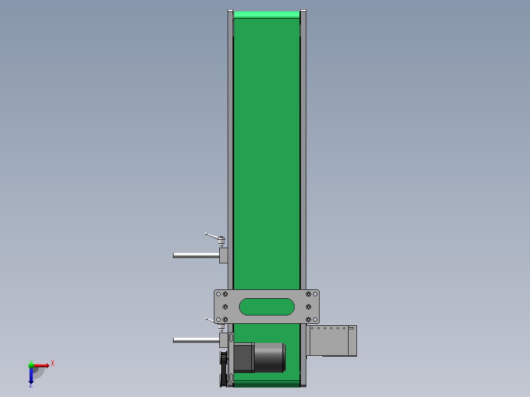 0.9米0.155米皮带机构俯视图