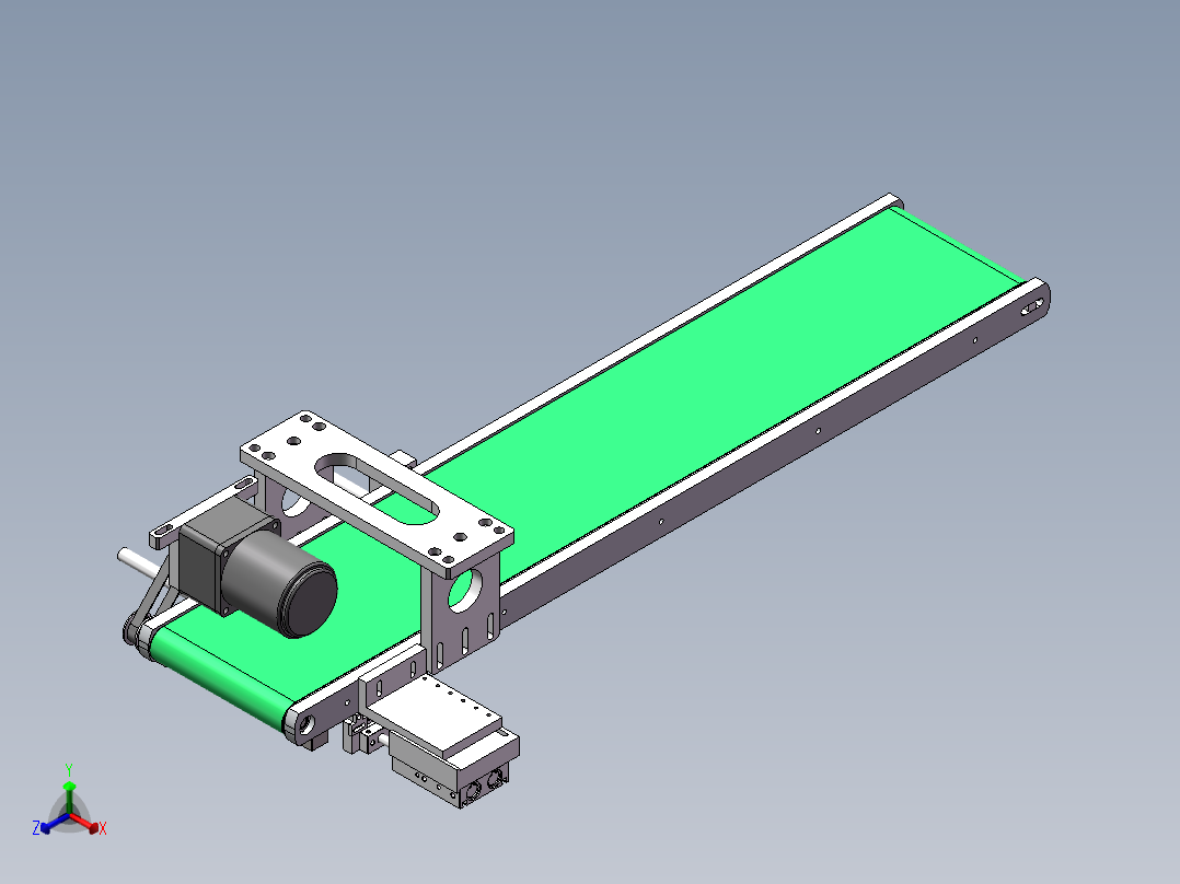 0.9米0.155米皮带机构正等轴测图