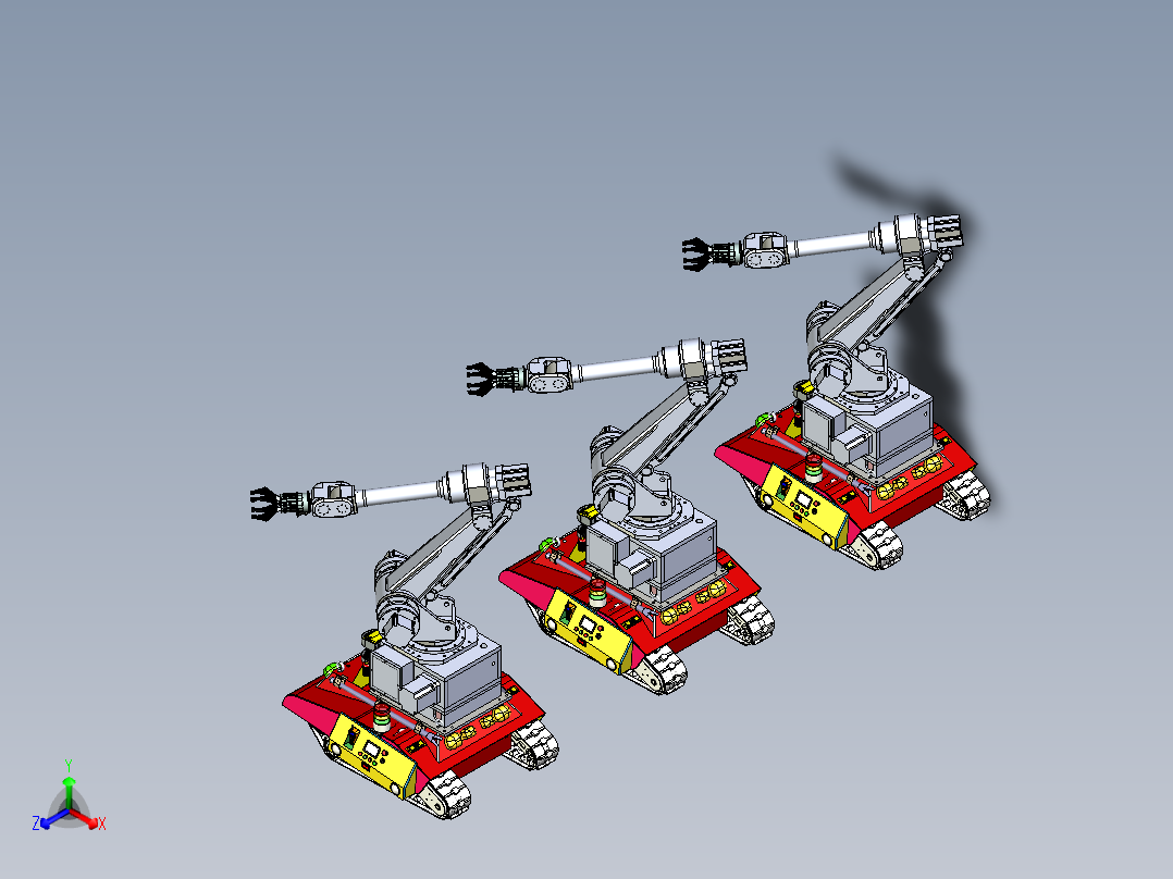 带有机械手的自主移动履带小车