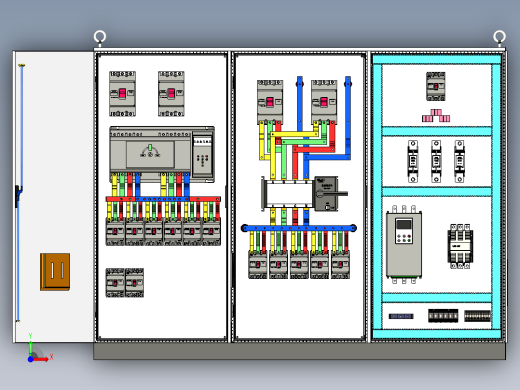三柜组装双电源软启动旁路控制柜 55313前视缩略图