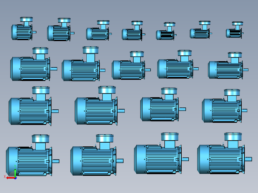 YBX3-B5系列高效率隔爆型三相异步电动机后视图