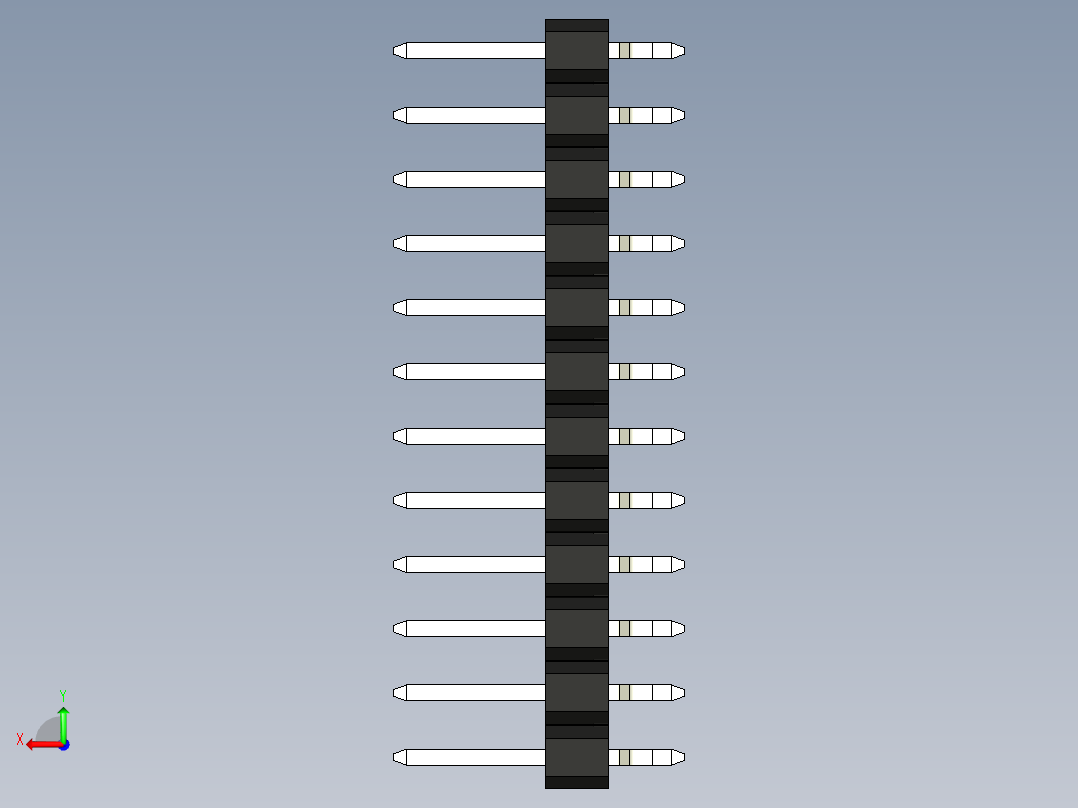 B2005108-排针 1 行 SMT RA后视图