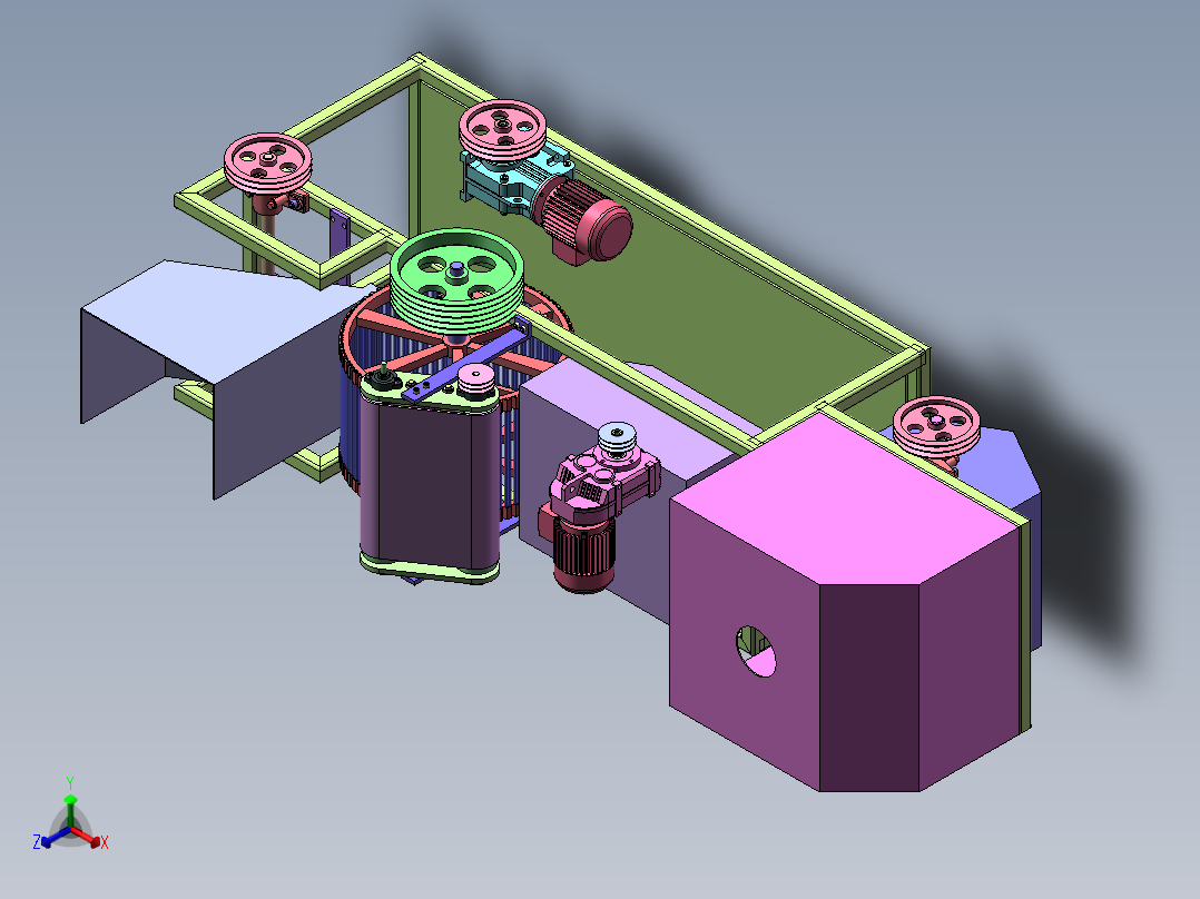 竹筷成型机   sw16可编辑正等轴测图
