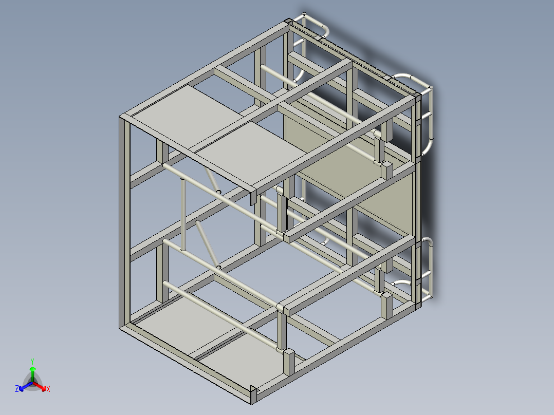 B柱内部器具正等轴测图
