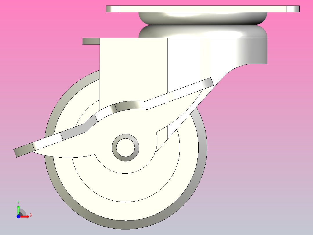轻载型(20~30kg)万向侧轴刹型脚轮[CALA38-U]前视图