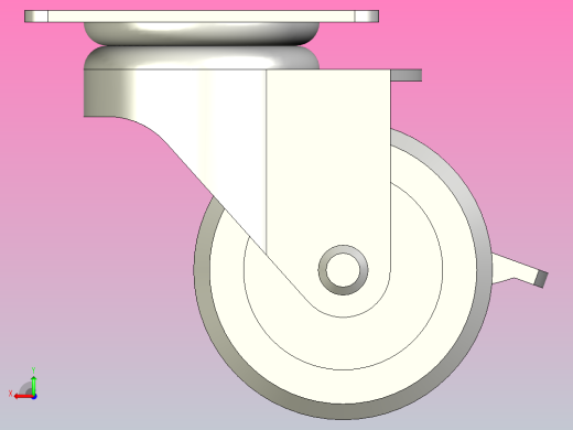 轻载型(20~30kg)万向侧轴刹型脚轮[CALA38-U]后视缩略图
