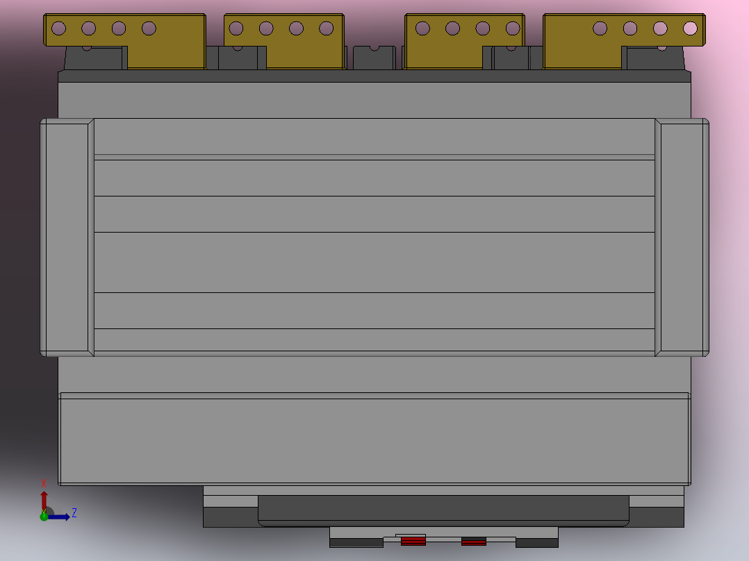 MT40 4极抽屉式[断路器MT40 3级抽屉式（水平后连接）]俯视图
