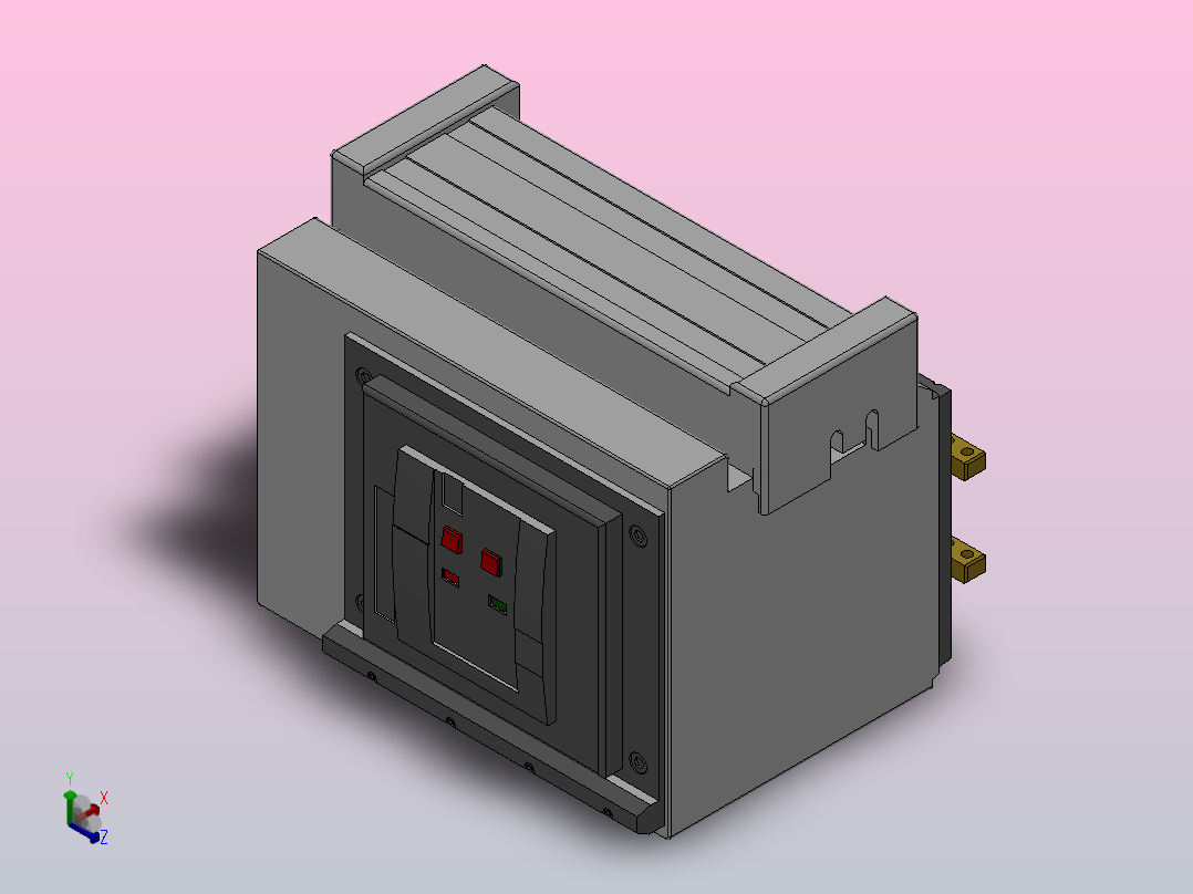 MT40 4极抽屉式[断路器MT40 3级抽屉式（水平后连接）]正等轴测图