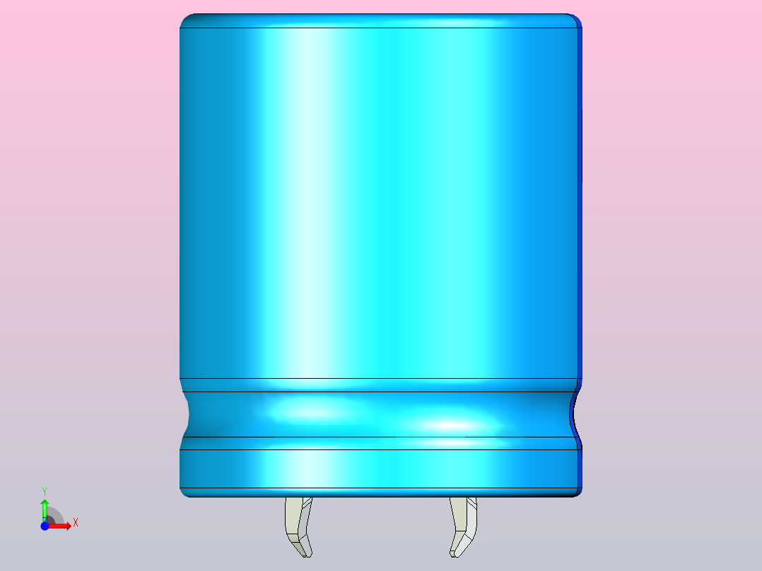 25 x 30蓝色BLUE1底片电解电容器前视图