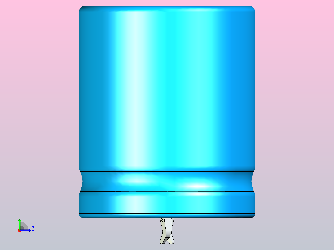 25 x 30蓝色BLUE1底片电解电容器左视图