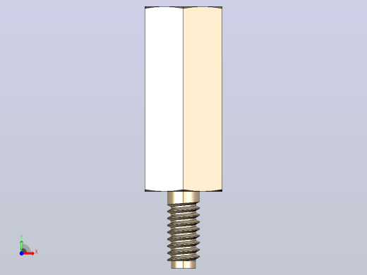 M2.5 x 5mm A-F x ST2-2x12mm六角自攻外螺纹-内螺纹，无根切前视缩略图